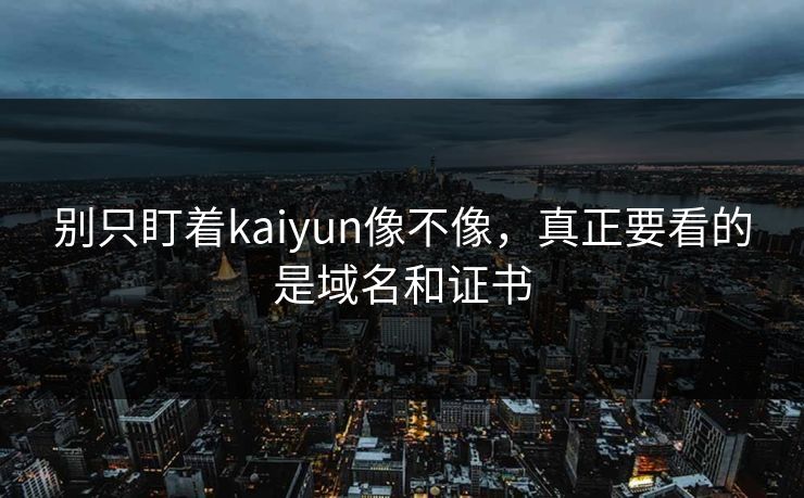 别只盯着kaiyun像不像，真正要看的是域名和证书